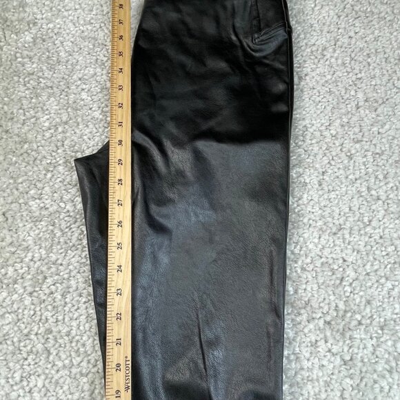 Spanx Black Faux Leather Like Front Slit Pants - Picture 8 of 10